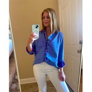 Frank & Eileen Eileen Mineral Wash Blue-Purple Distressed Denim XS